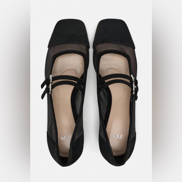 SOLD - Zara Mesh Heeled Mary Janes US 6.5 - Picture 6 of 9